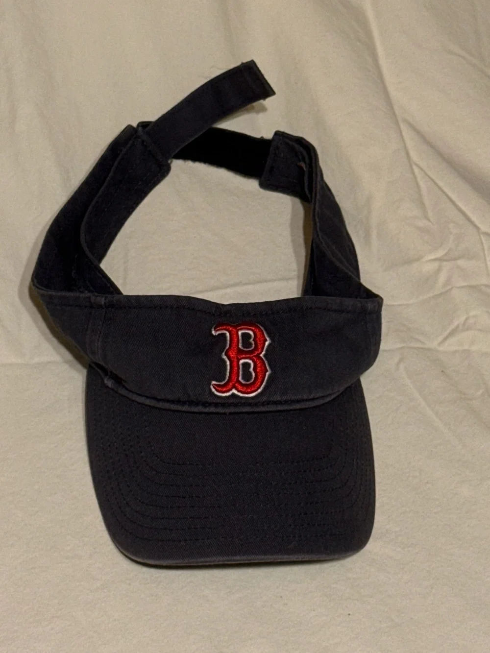 Boston Red Sox Navy Visor MLB Embroidered B Y2K Baseball Sporty Preppy